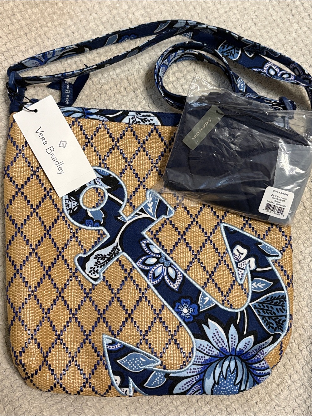 Vera Bradley Anchor Crossbody Bag & Zip Card Pouch Set ⚓️